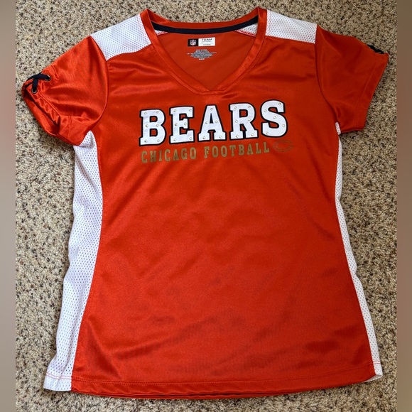 NFL Tops - NFL Women’s Orange Chicago Bears Football Jersey with White Panels